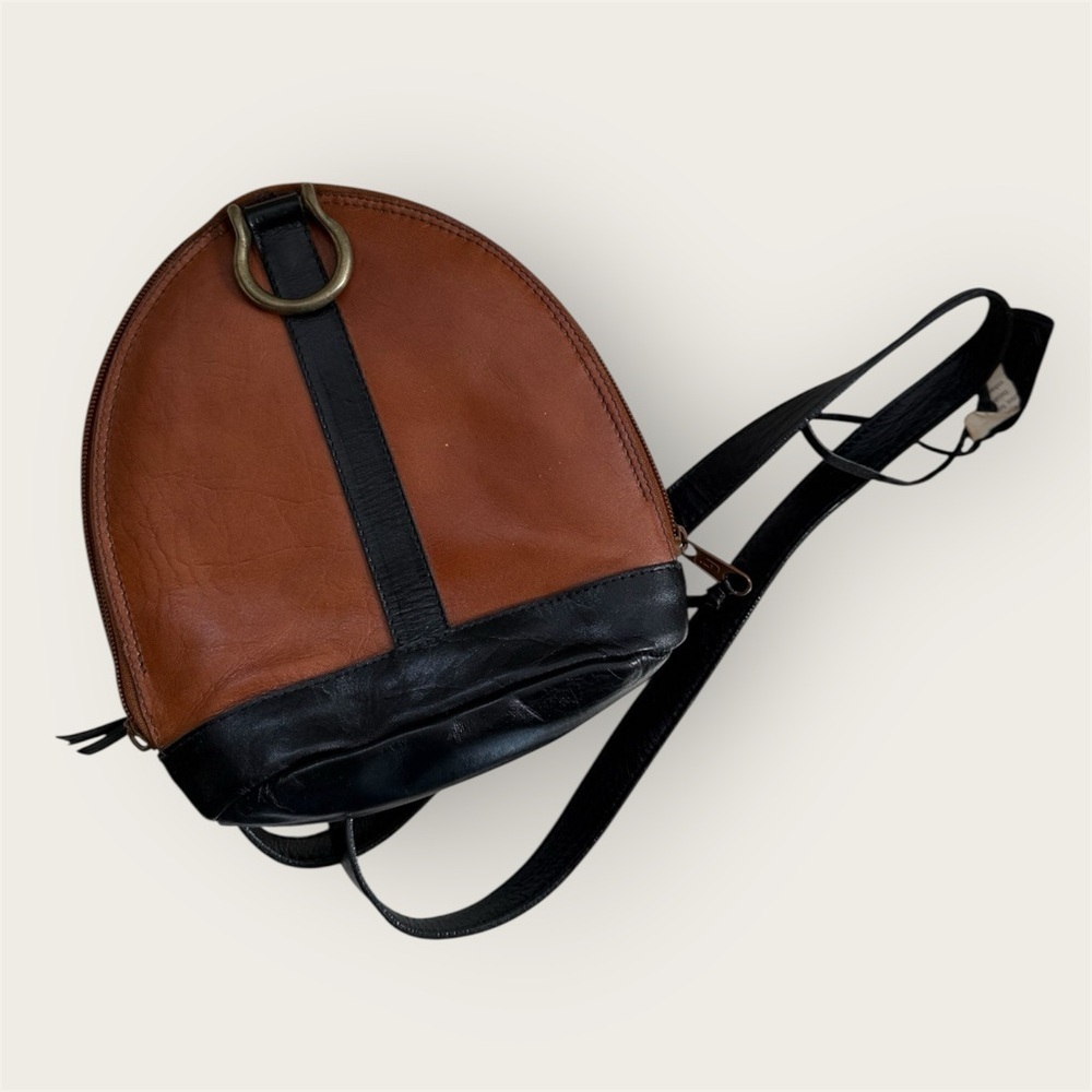 Vintage Sabina Handbags Brown and Black Leather convertible Backpack Genesis